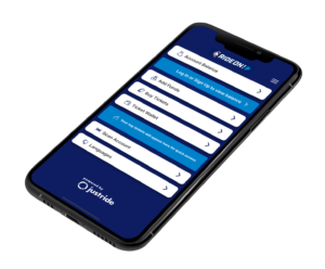 Image of the Ride On app on a phone